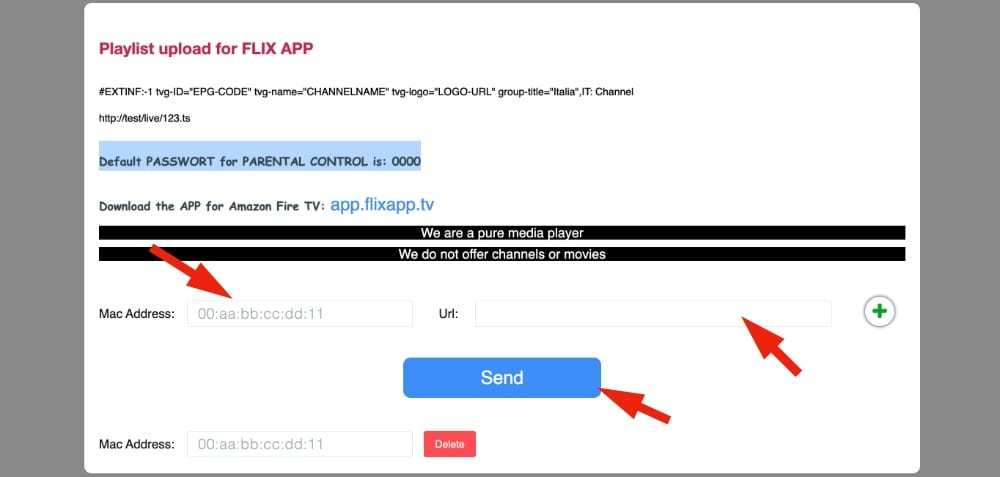 add mac address and url